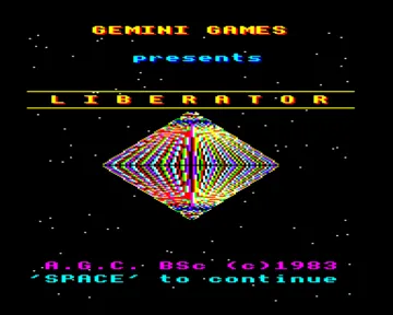 Liberator (1983)(Gemini Games)[a2][LIBERAT] screen shot title